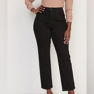 Old Navy Women's Extra High Rise Sky-Hi Straight Black Jeans Size 2